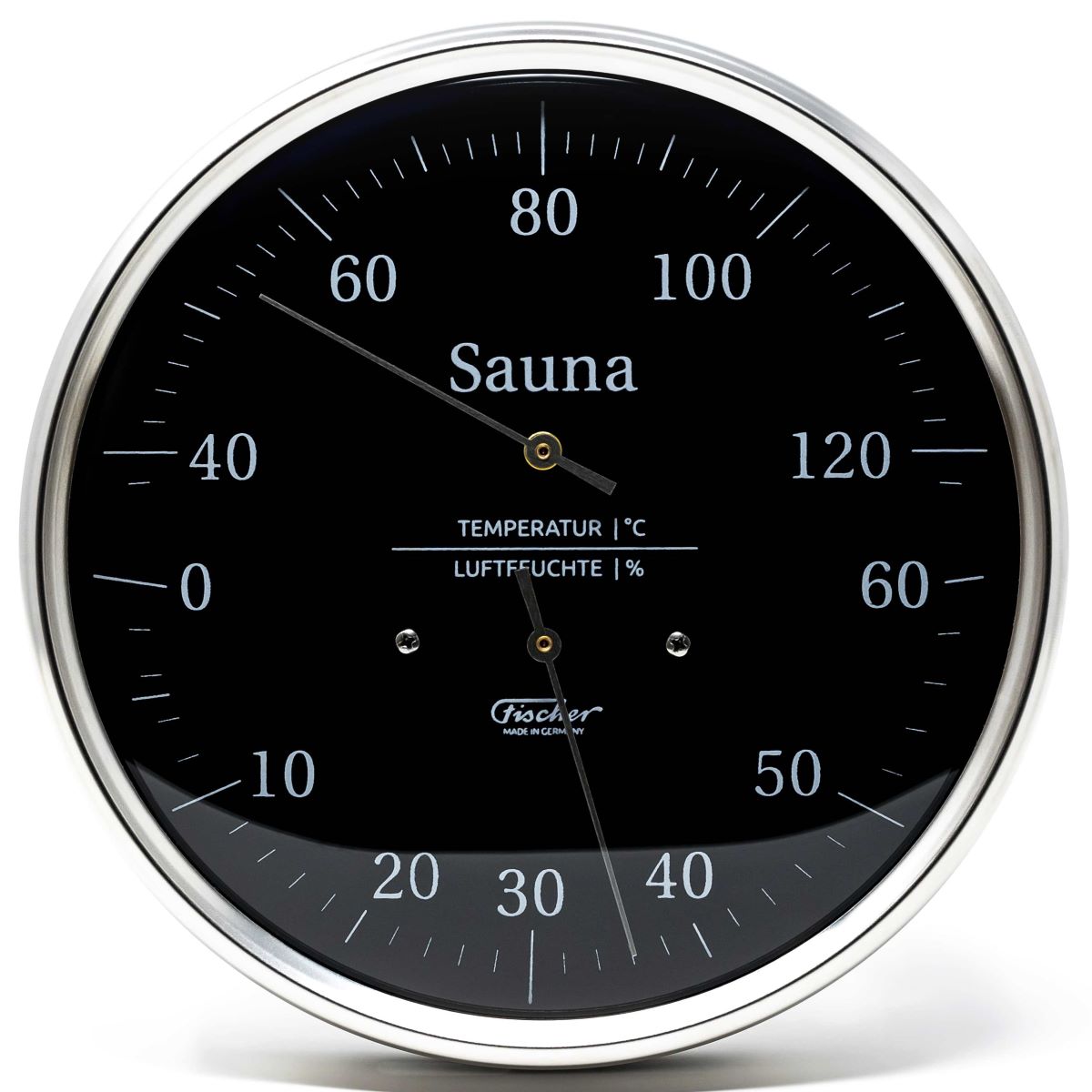 Sauna -Black - Thermometer &amp; Hygrometer 130mm