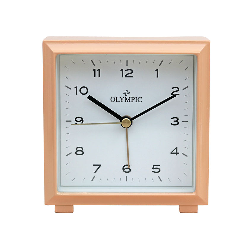 Square Metal Alarm Clock -Apricot