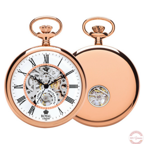 Unisex Mechanical Rose Gold Pocket Watch – Elegant &amp; Timeless Design