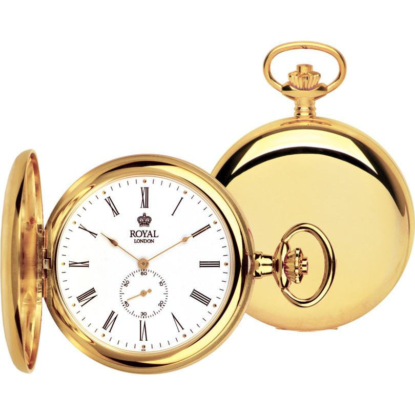 Gold Quartz Pocket Watch by Royal London 90013-02